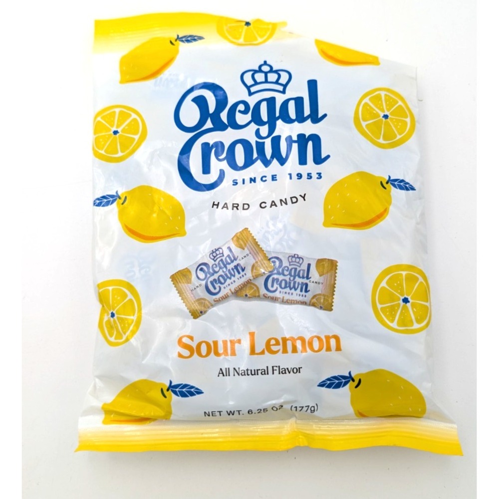 Regal Crown Sour Lemon, 6.25 Ounce Bag (Pack of 1), Individually Wrapped Hard...